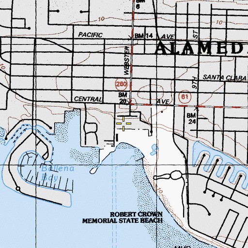 Topographic Map of Oyster Bay Exhibit Hall, CA