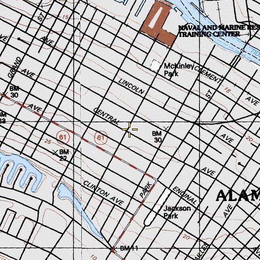 Topographic Map of Veterans Memorial Building, CA