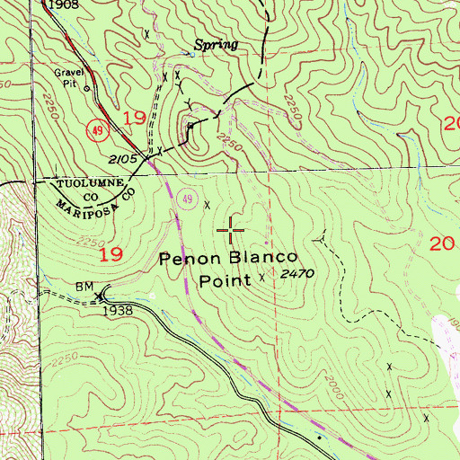 Topographic Map of Oro Rico Mine, CA
