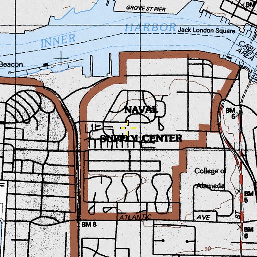 Topographic Map of George P Miller Elementary School (historical), CA
