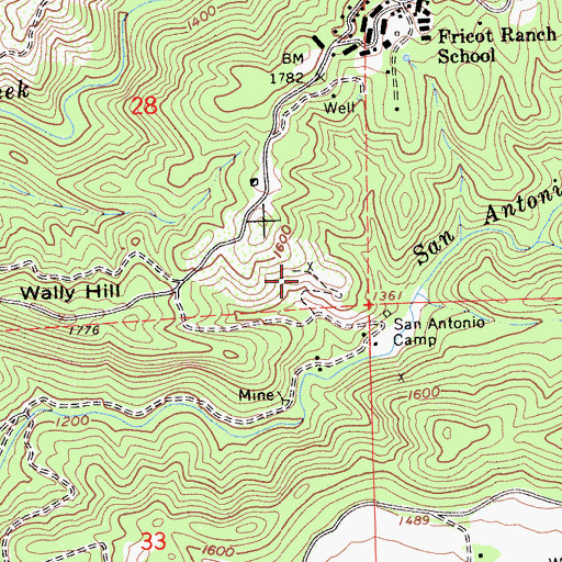 Topographic Map of Chaparral Mine, CA