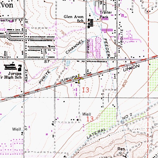 Topographic Map of Henshaw, CA