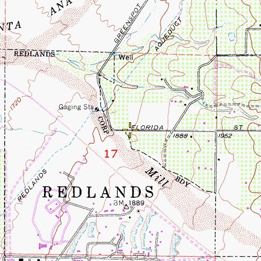 Topographic Map of Greenspot (historical), CA