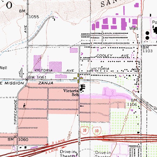 Topographic Map of Victoria, CA