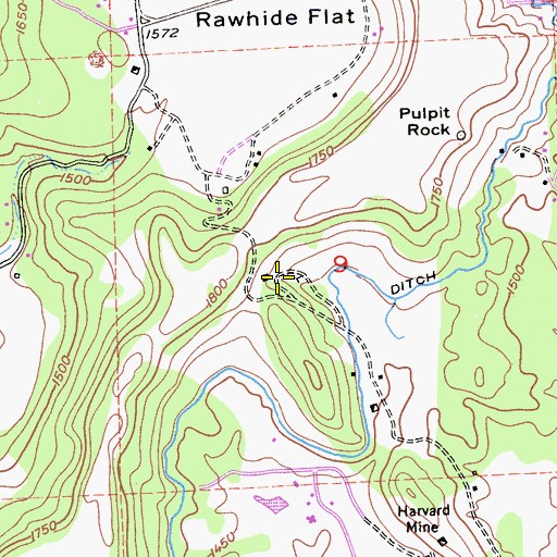 Topographic Map of Alabama Mine, CA