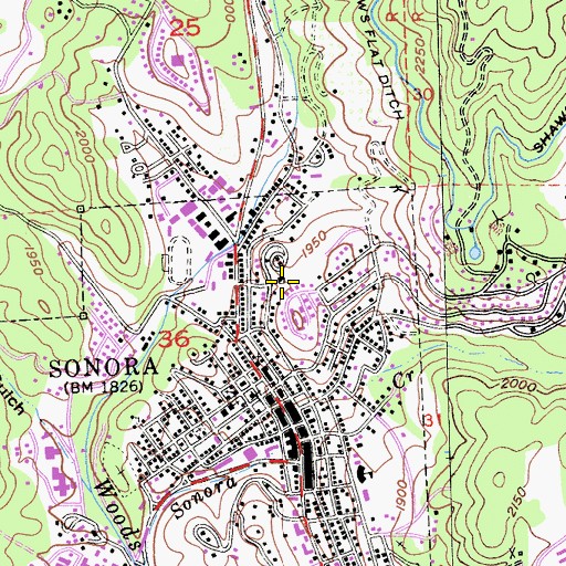 Topographic Map of Fairview Mine, CA