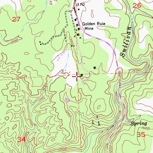 Topographic Map of Jumper Mine, CA
