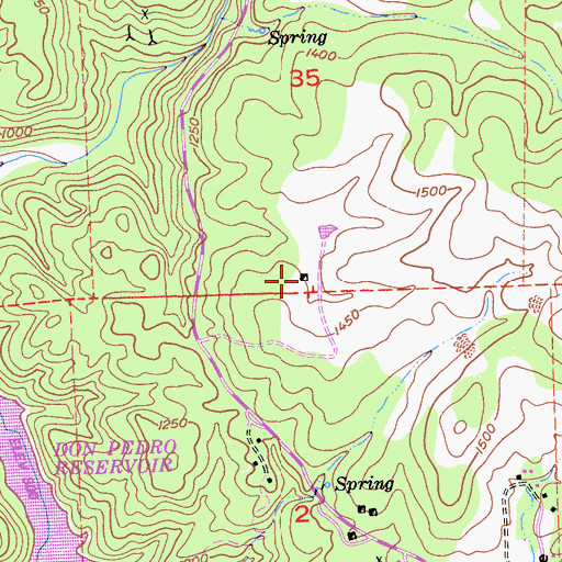 Topographic Map of Nugget Mine, CA