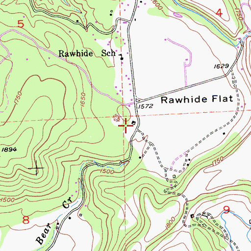 Topographic Map of Rawhide Mine, CA