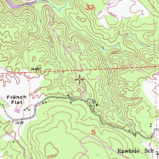 Topographic Map of Tarantula Mine, CA