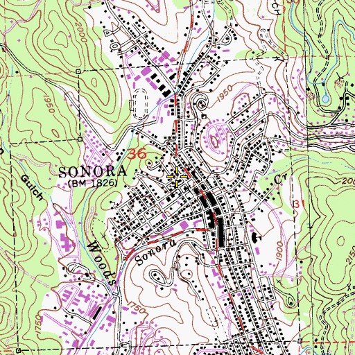 Topographic Map of Vandelier Mine, CA