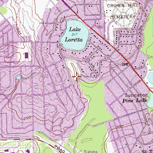Topographic Map of Lake Cornelia, GA