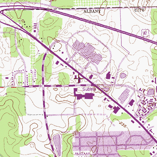 Topographic Map of Hunters Mill Shopping Center, GA