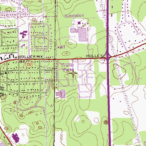 Topographic Map of Paradise Village Mobile Home Park, GA