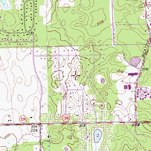 Topographic Map of Southwind, GA