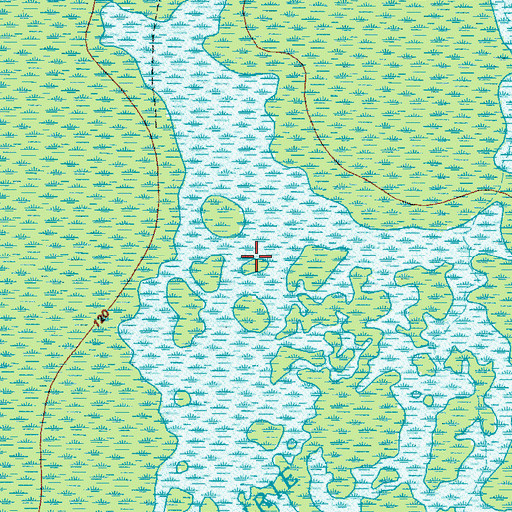 Topographic Map of Long Lake, GA