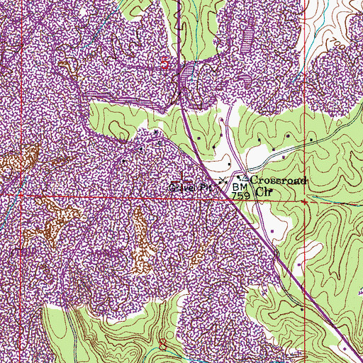 Topographic Map of Marlin Post Office (historical), AL
