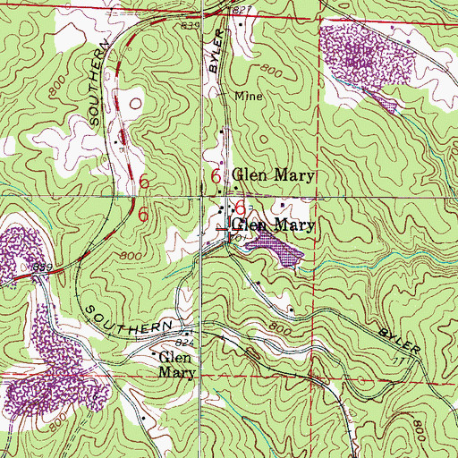 Topographic Map of Glenmary Post Office (historical), AL