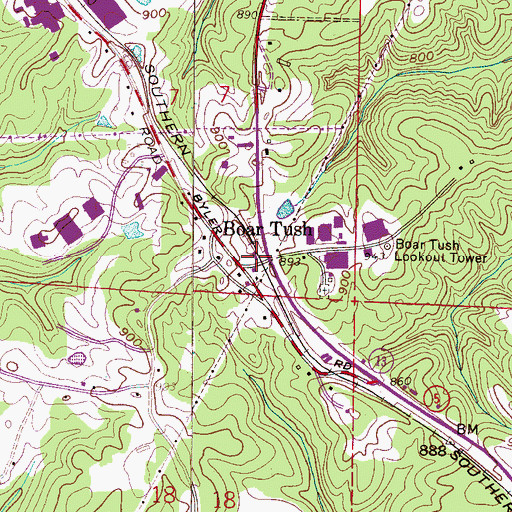 Topographic Map of Boartusk Post Office (historical), AL