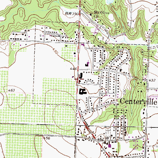 Topographic Map of Centerville City Hall, GA