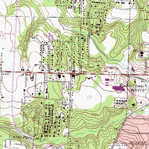 Topographic Map of Watson Central Shopping Center, GA