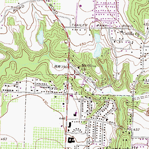 Topographic Map of Betty Mobile Home Park, GA