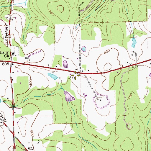 Topographic Map of Harkness Cemetery, GA