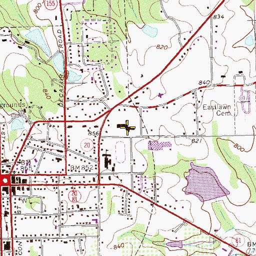 Topographic Map of McDonough Elementary School, GA