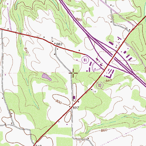 Topographic Map of Pleasant Hill School, GA