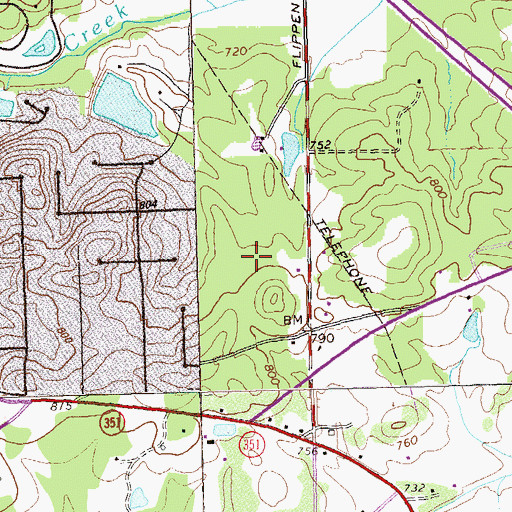 Topographic Map of Springfield Acres, GA