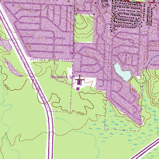 Topographic Map of Burghard School, GA
