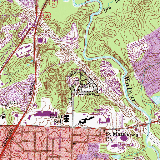 Topographic Map of Highland Hills, GA