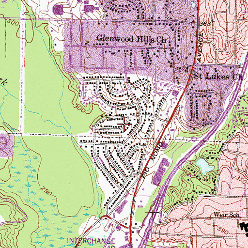 Topographic Map of Jefferson Hills, GA