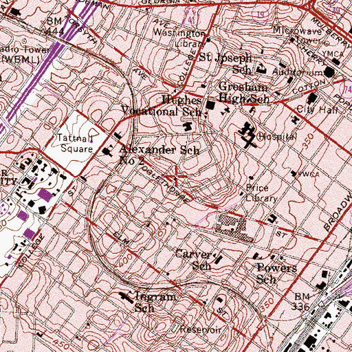 Topographic Map of Mount Olive Baptist Church, GA