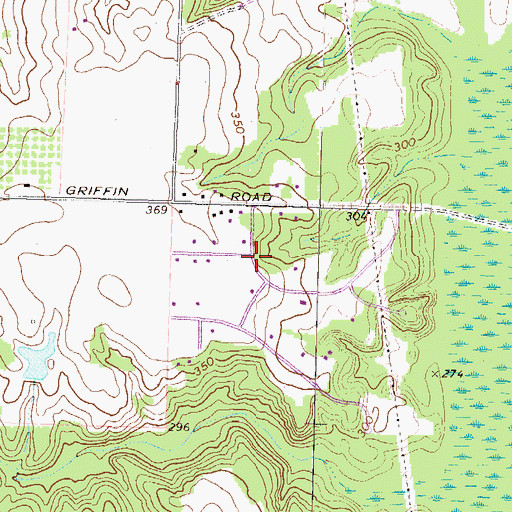 Topographic Map of O'Reily Estates, GA