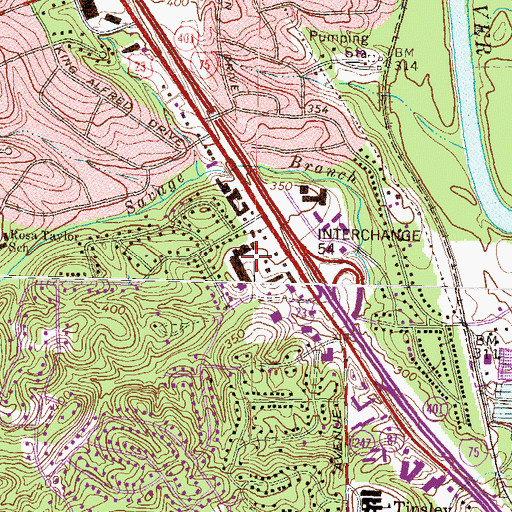 Topographic Map of Riverside Shopping Center, GA