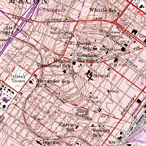 Topographic Map of Rose Park, GA