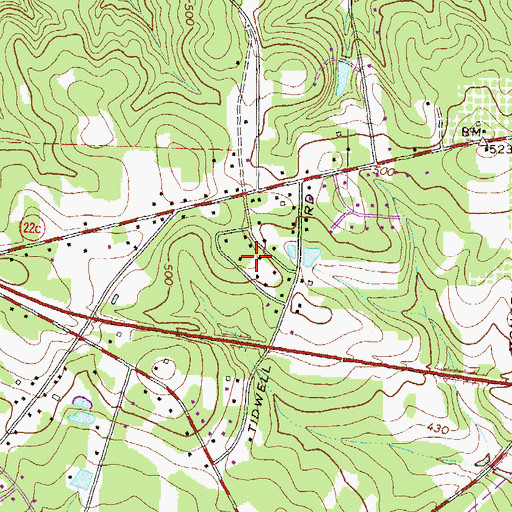 Topographic Map of Shadowood, GA