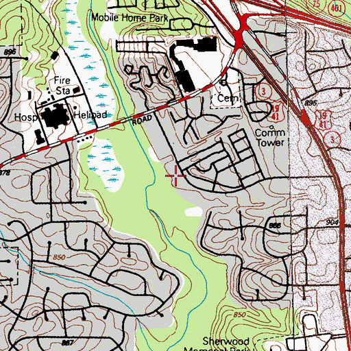 Topographic Map of Arrowhead Nursing Home, GA