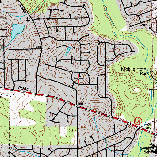Topographic Map of Briargate, GA