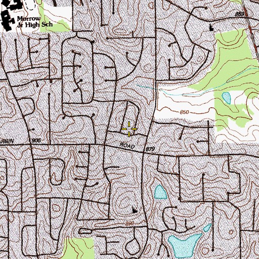 Topographic Map of Dogwood Acres, GA