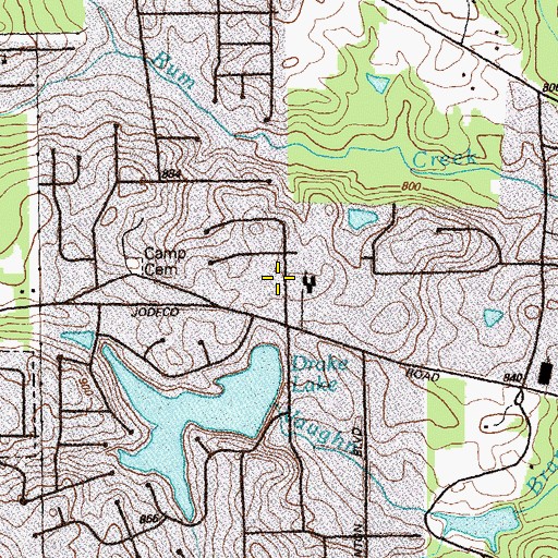 Topographic Map of Emerald Hills, GA