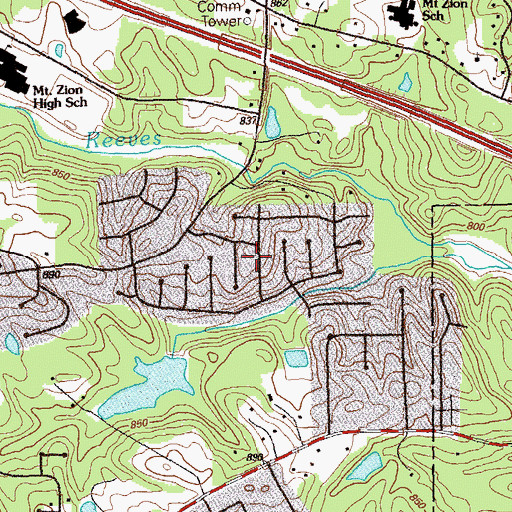 Topographic Map of Old South, GA