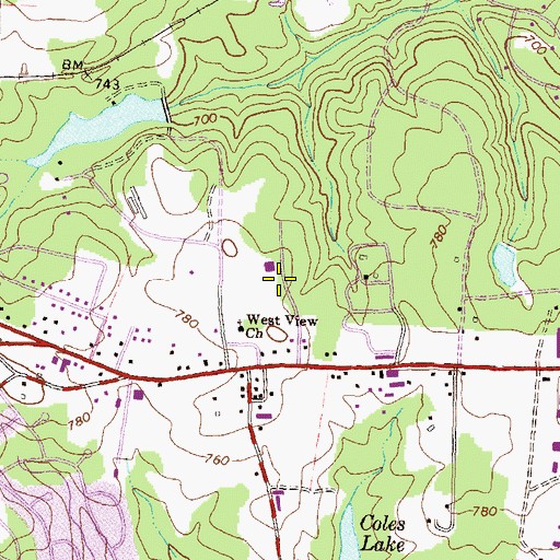 Topographic Map of Athens Trade Center, GA