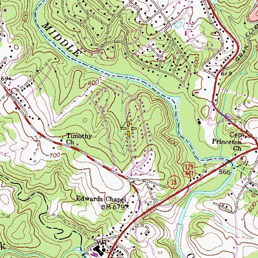 Topographic Map of Berkley Hills, GA