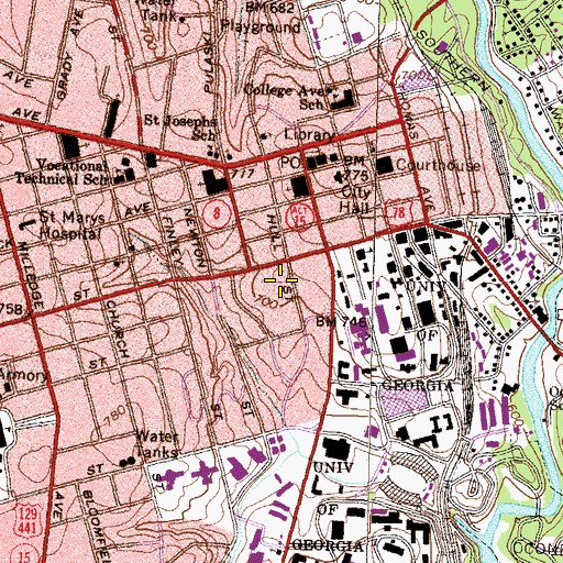Topographic Map of Christian College of Georgia, GA