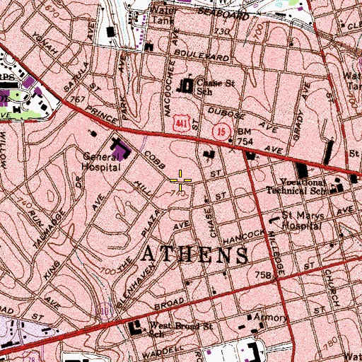 Topographic Map of Cobbham (historical), GA