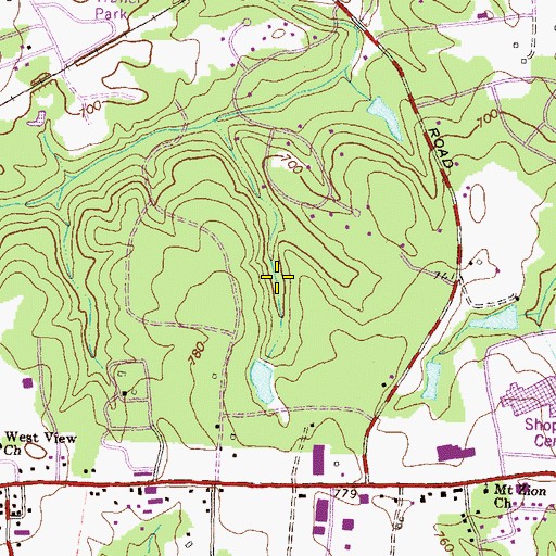 Topographic Map of Coggins Park, GA