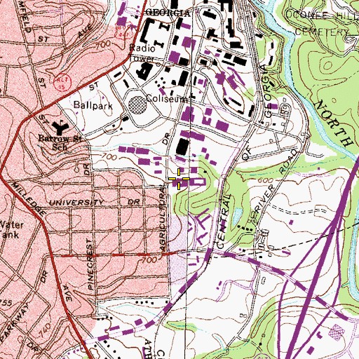 Topographic Map of Driftmier Engineering Center, GA