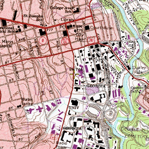 Topographic Map of Garden Club of Georgia, GA
